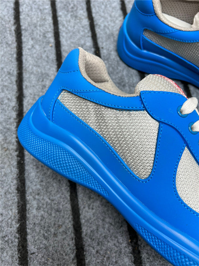 PRADA America's Cup Soft Rubber Silver Sneakers - Blue Unisex Streetwear Limited Edition