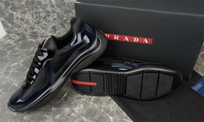 PRADA America's Cup Navy Sneakers - Black Unisex Streetwear Limited Edition