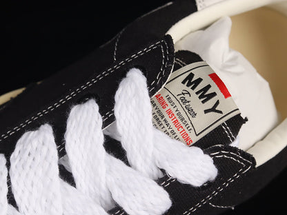 MAISON Mihara Yasuhiro Blakey Og Sole Leather Low Beige Sneakers - Black Unisex Streetwear Limited Edition