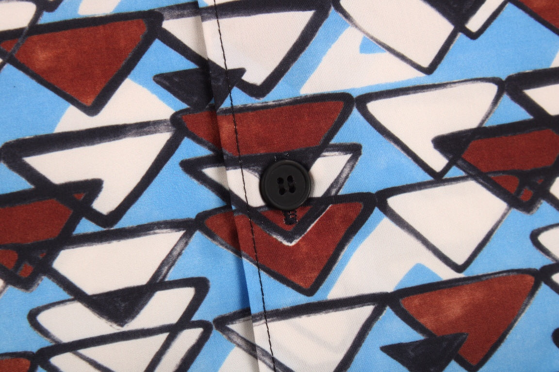 CAMISA DE MANGA CORTA ESTAMPADA BALENCIAGA AZUL MARRÓN