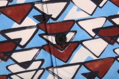 CAMISA DE MANGA CORTA ESTAMPADA BALENCIAGA AZUL MARRÓN