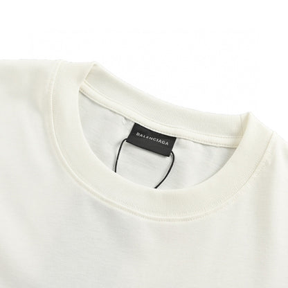 Balenciaga T-shirt With Paris Graphic - White Unisex Streetwear Limited Edition - <span>Vibrant and stylish. Features a colorful Paris graphic with the Eiffel Tower. Made from high-quality