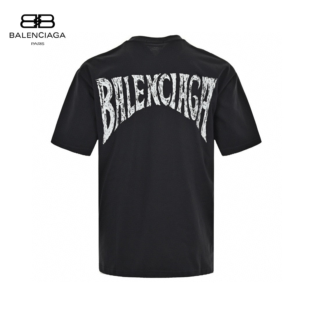 Balenciaga Paris Graphic T-shirt - Black Unisex Streetwear Limited Edition - <span>This Balenciaga t-shirt features a striking graphic design that showcases the iconic Eiffel Tower surrounded