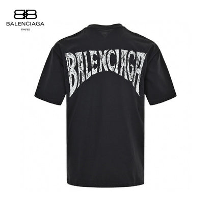 Balenciaga Paris Graphic T-shirt - Black Unisex Streetwear Limited Edition - <span>This Balenciaga t-shirt features a striking graphic design that showcases the iconic Eiffel Tower surrounded