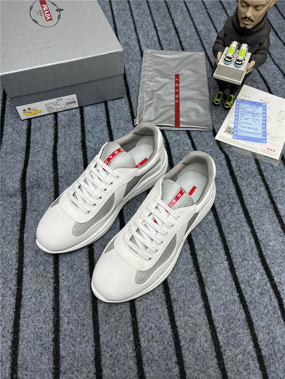 PRADA America's Cup Soft Rubber Silver Sneakers - White Unisex Streetwear Limited Edition