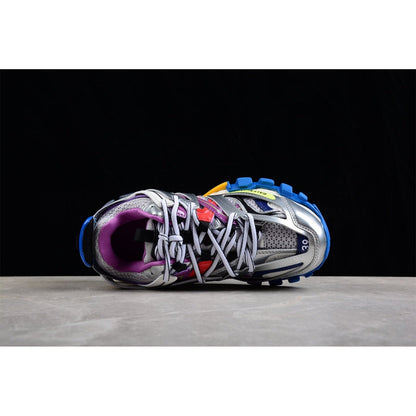 BALENCIAGA Track - Leather Free Silver Multi - White Unisex Streetwear Limited Edition - The Balenciaga Track x Leather Free White Silver Multi is an eco-conscious iteration of the