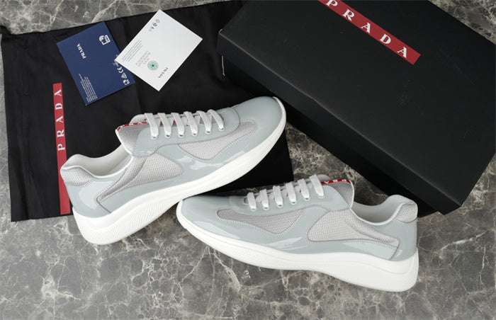 PRADA America's Cup Silver Sneakers - Grey Unisex Streetwear Limited Edition