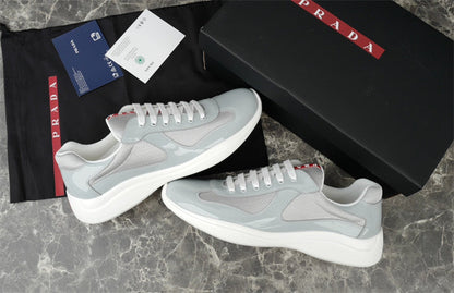 PRADA America's Cup Silver Sneakers - Grey Unisex Streetwear Limited Edition