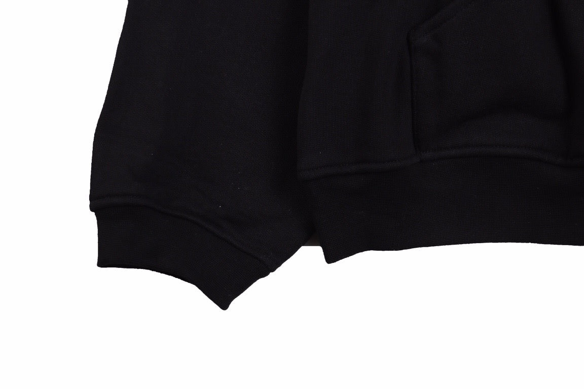 SUDADERA CON CAPUCHA DIOR CON LOGOTIPO DE FLORES NEGRA