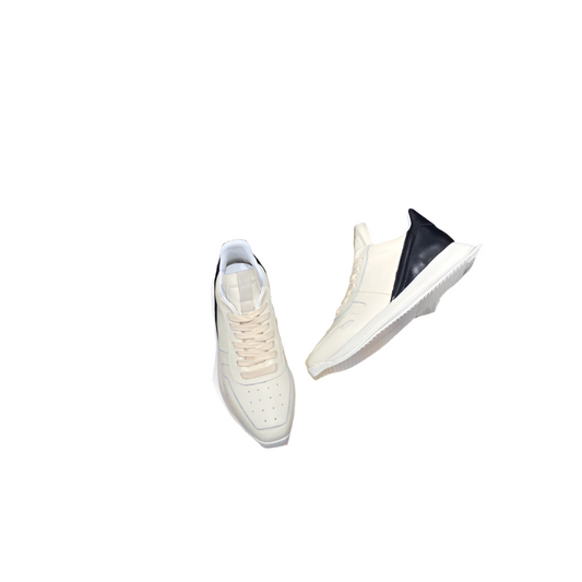 Rick Owens Cream And Low-top Sneakers - Black Unisex Streetwear Limited Edition - **Rick Owens Cream and Black Low-Top Sneakers: Modern Edge Meets Timeless Elegance** Introducing the Rick