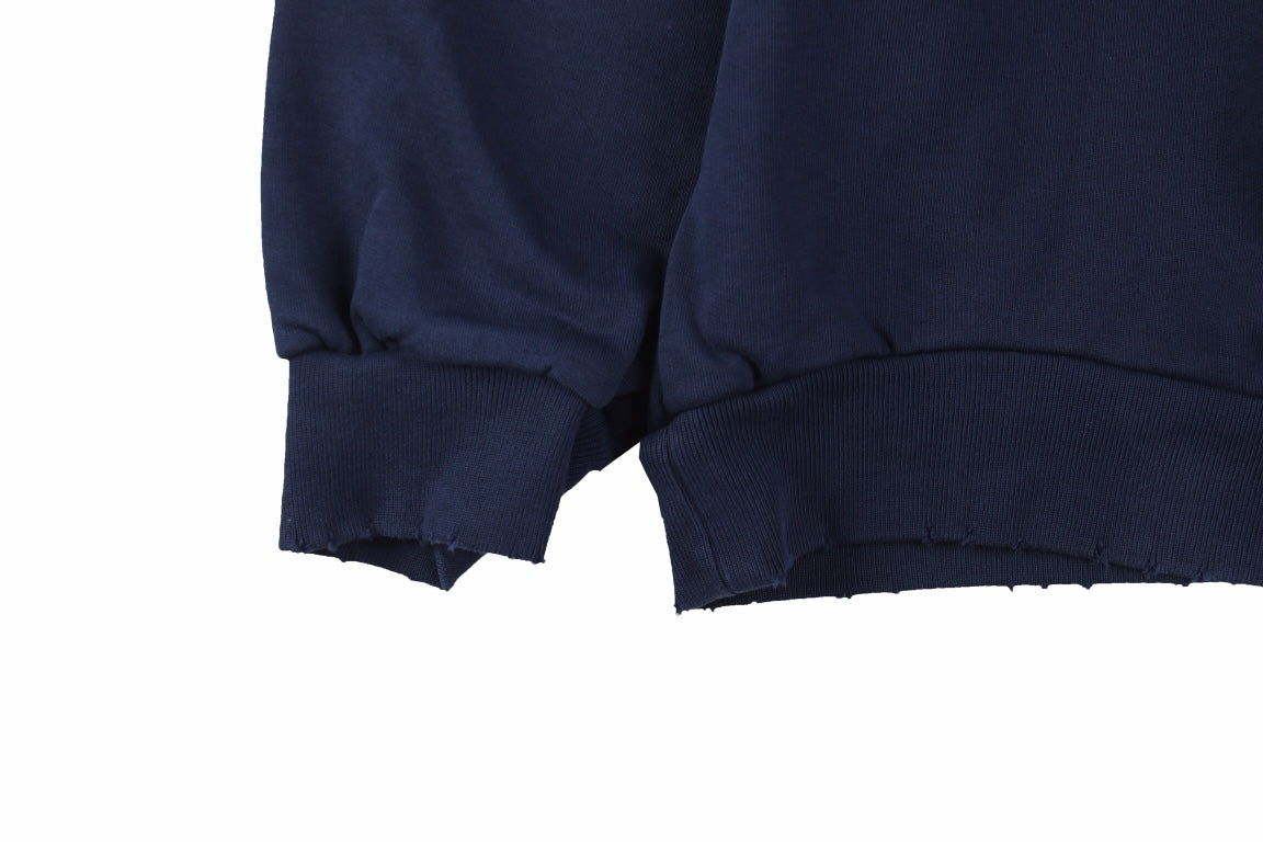 Suéter de cuello redondo azul marino de Balenciaga