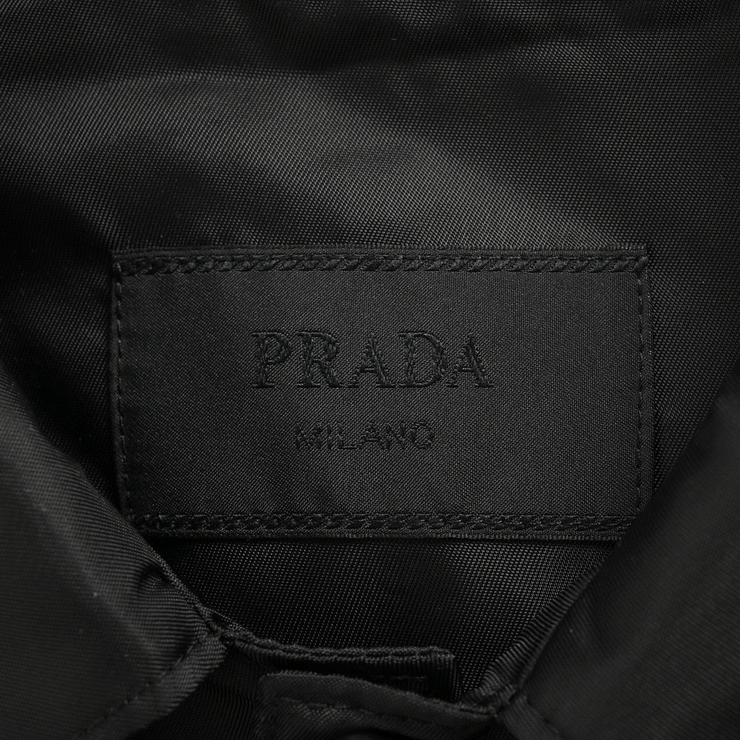 Prada Military Style Jacket - Black - close up - replica sneakers