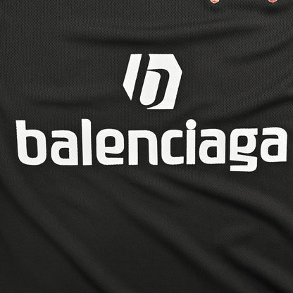 Camiseta negra con el logo de fútbol de Balenciaga
