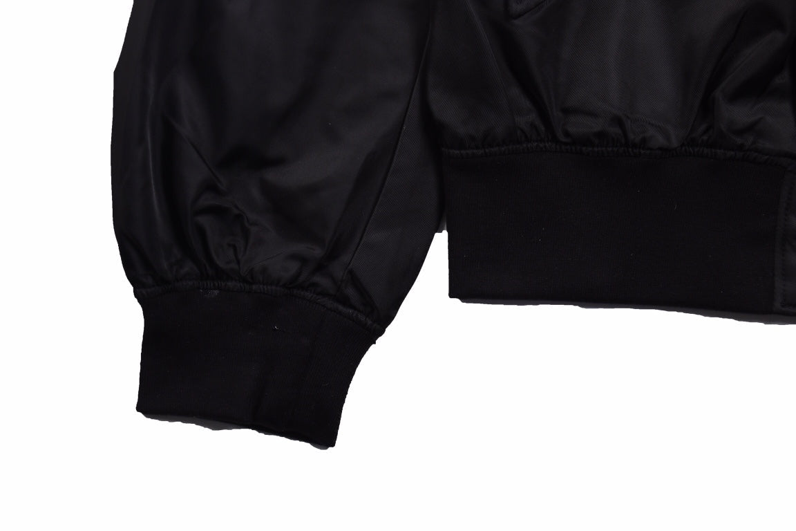 Prada Black Bomber Jacket - close up - replica sneakers