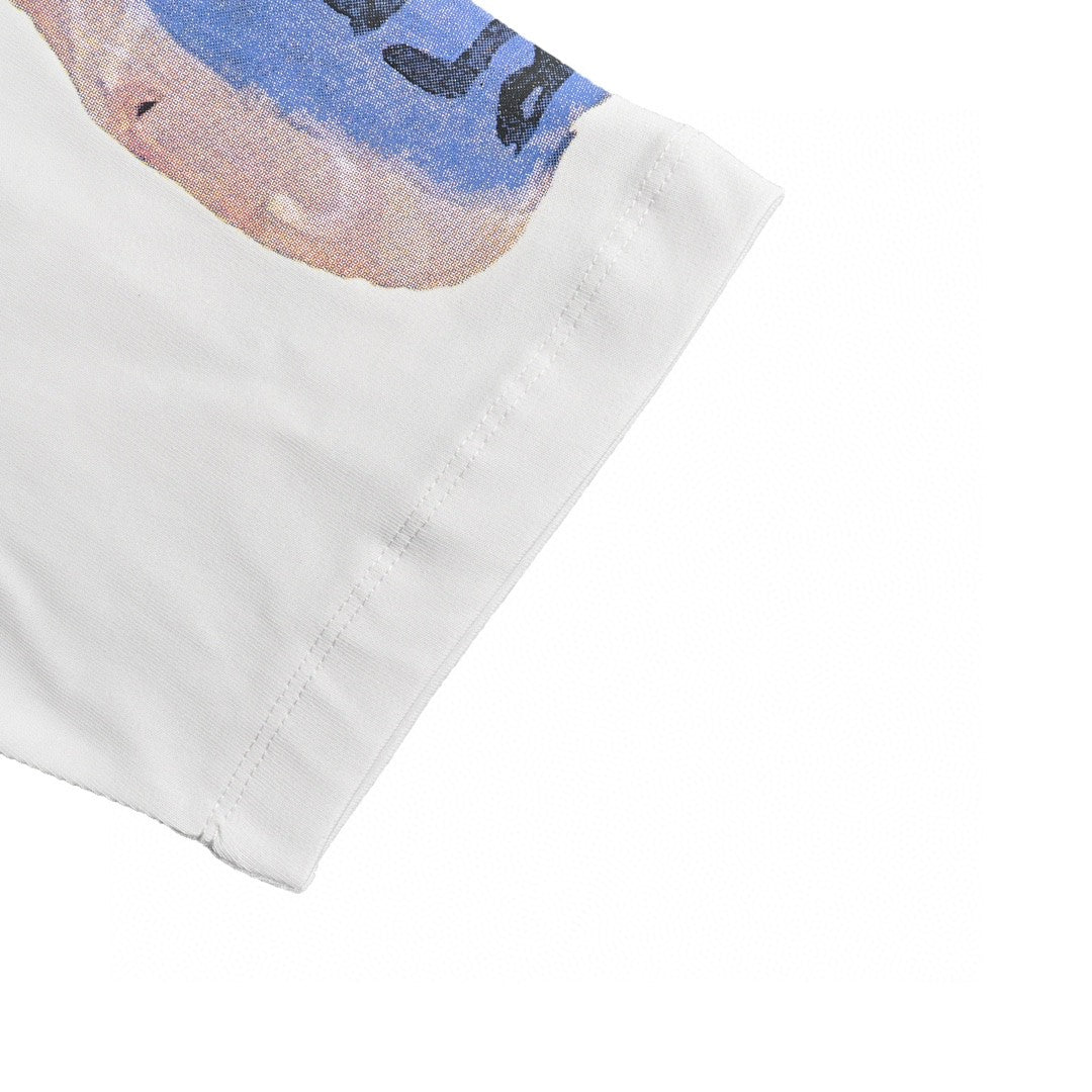 Prada Graphic T-Shirt (White) - close up - replica sneakers