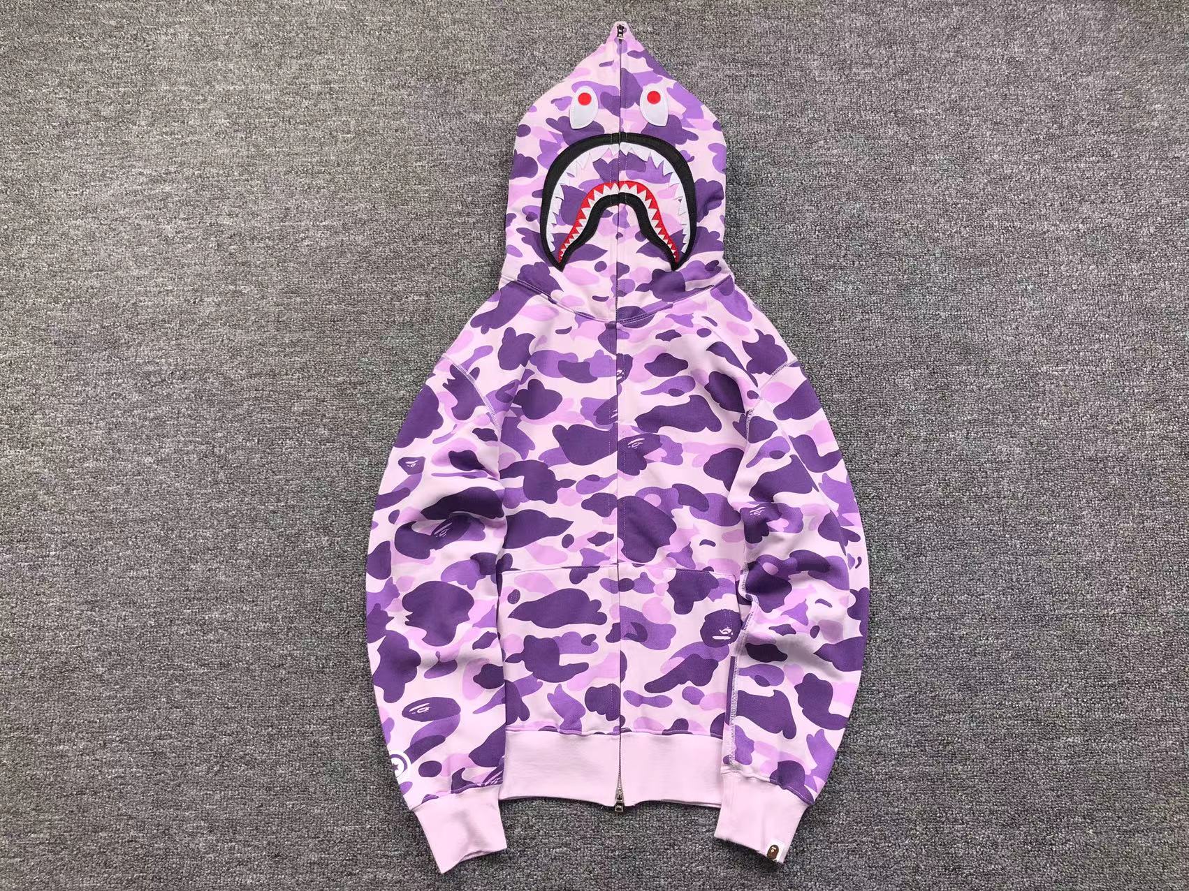 BAPE Color Camo Full Zip Hoodie - Purple Unisex Streetwear Limited Edition