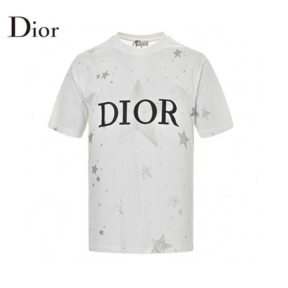 Dior Star Graphic T-shirt - White Unisex Streetwear Limited Edition - <span>This Dior t-shirt features a striking design with the Dior logo and star elements scattered