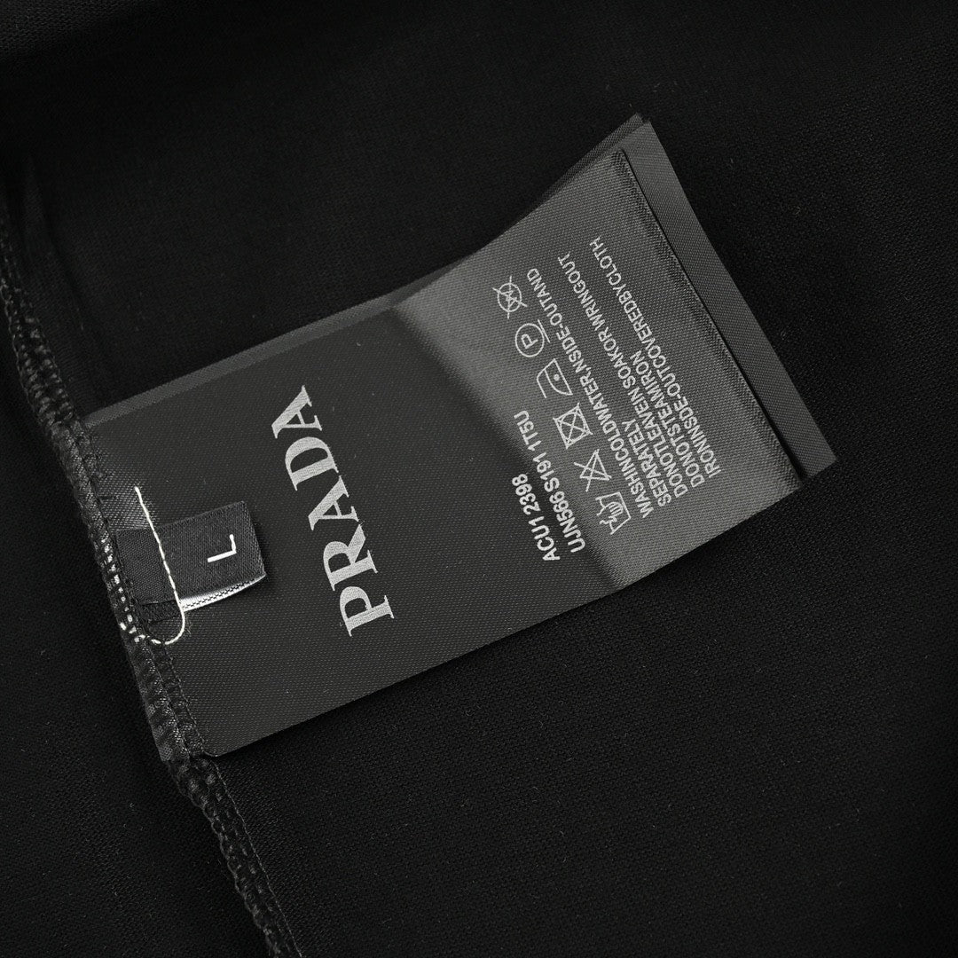 Prada T-shirt - With Bold Branding - Black Unisex Streetwear Limited Edition - <span>This Prada t-shirt features a sleek black base with bold 'PRADA MILANO' branding across the
