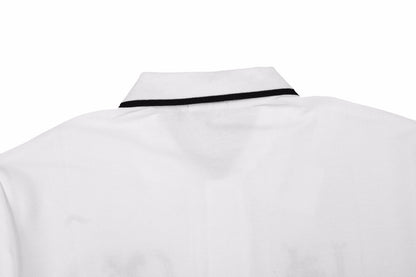 Dior Polo Shirt With Floral Logo Design - Black Unisex Streetwear Limited Edition - <p dir='ltr'><span>This Dior polo shirt features a floral logo design. It is white with
