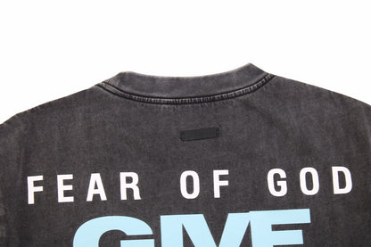 Fear Of God T-shirt With 'give It Up' Te - T - Black Unisex Streetwear Limited Edition - <p dir='ltr'><span>This Fear of God t-shirt features bold 'Give It Up' text on the