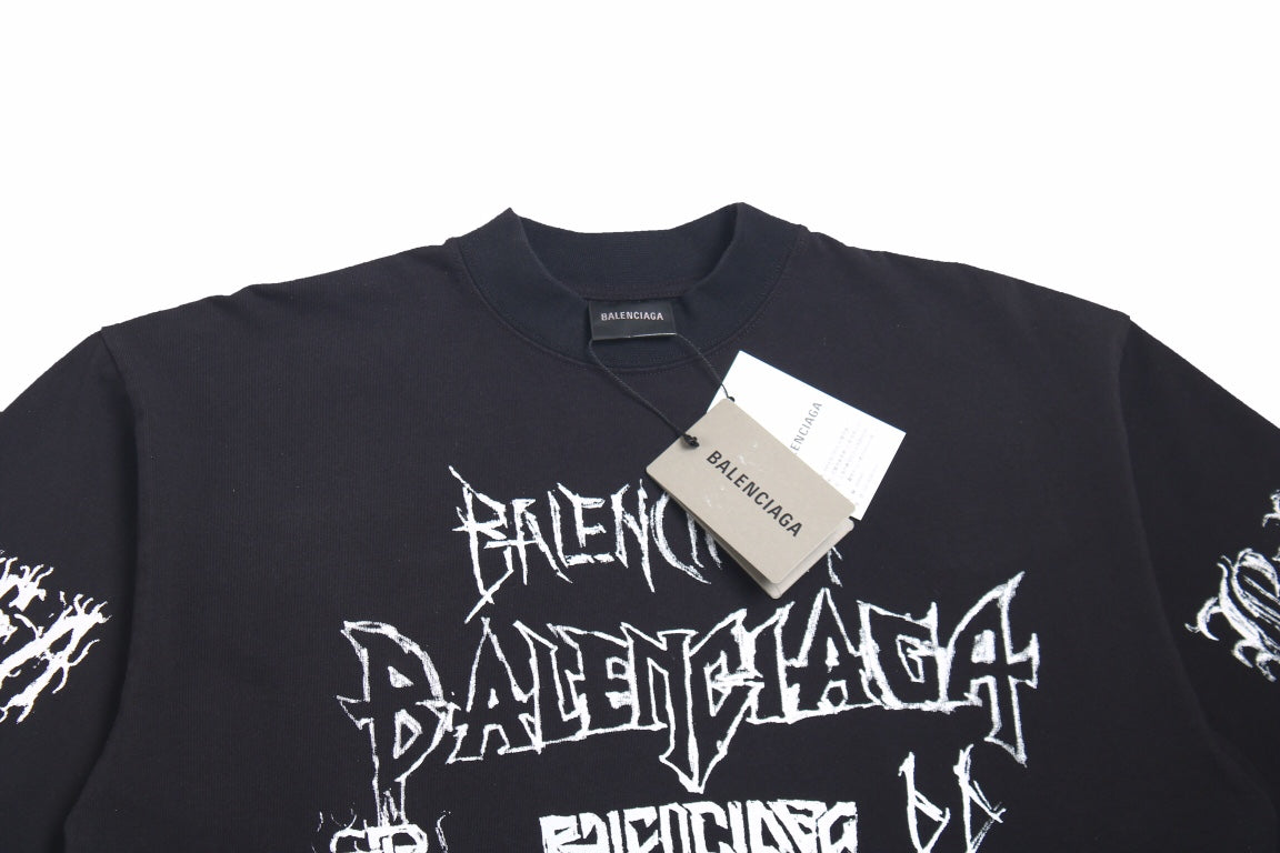 Camiseta Balenciaga Multi-Logo (Negra)