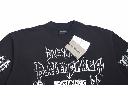 Camiseta Balenciaga Multi-Logo (Negra)