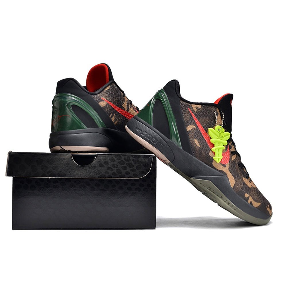 NIKE Kobe 6 - Italian Camo Sneakers - Red Unisex Streetwear Limited Edition - Introducing the Nike Kobe 6 x Italian Camo, a fusion of style and performance inspired