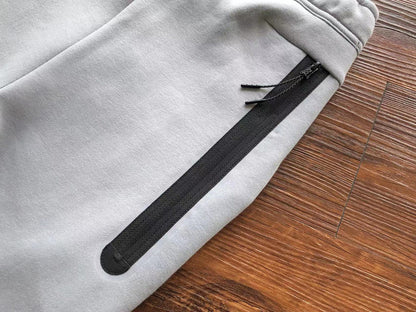 NIKE TECH FLEECE PANTS x WOLF GREY/AQUAMARINE/ORANGE - logo - replica sneakers