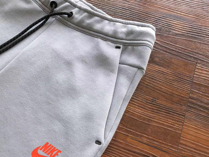 NIKE TECH FLEECE PANTS x WOLF GREY/AQUAMARINE/ORANGE - outsole - replica sneakers