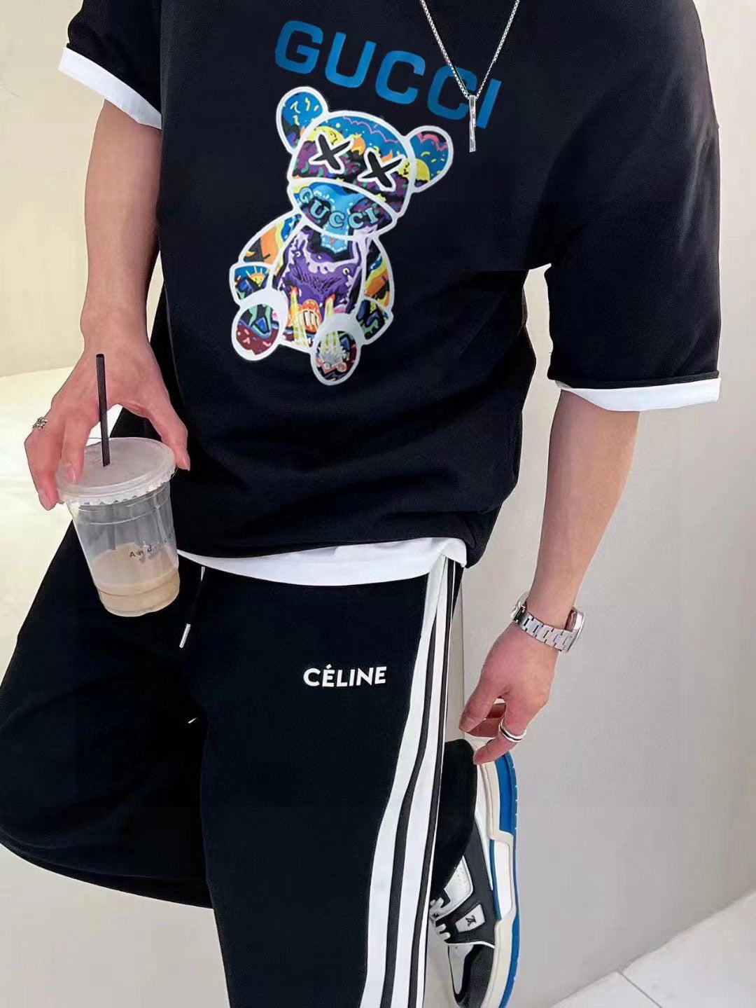 Gucci T-shirt With Bear Graphic - Black Unisex Streetwear Limited Edition - <span>Stylish and playful. Features a colorful bear graphic with the Gucci logo. Made from premium