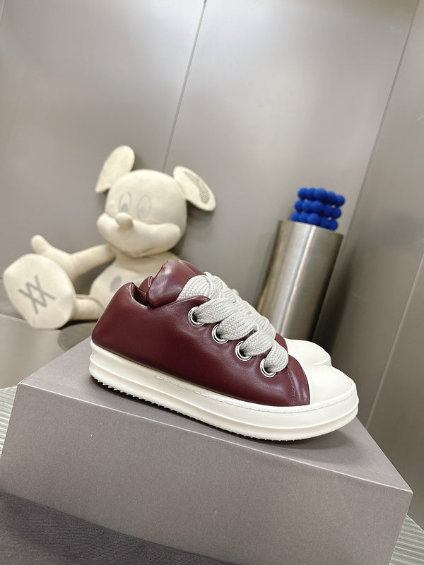 Rick Owens Burgundy Low-top Sneakers - Red Unisex Streetwear Limited Edition - **Rick Owens Burgundy Low-Top Sneakers: A Fusion of Bold Design and Superior Craftsmanship** Introducing the