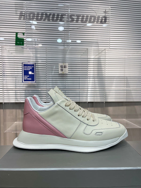 Two-Tone Pink Accent Sneakers - box - replica sneakers