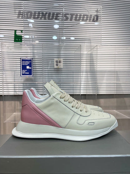 Two-Tone Pink Accent Sneakers - box - replica sneakers