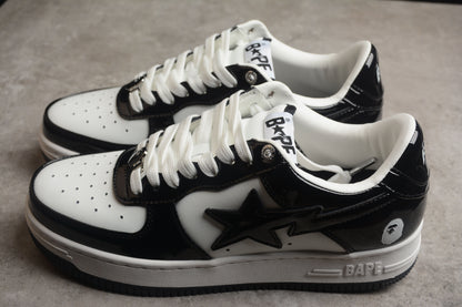 BAPE Sta Low-top Sneakers In And White - Black Unisex Streetwear Limited Edition - **BAPE STA Low-Top Sneakers in Black and White** Introducing the BAPE STA Low-Top Sneakers in