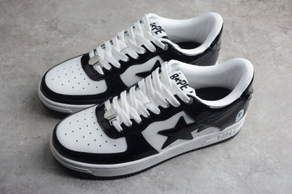 BAPE Sta Low-top Sneakers In And White - Black Unisex Streetwear Limited Edition - **BAPE STA Low-Top Sneakers in Black and White** Introducing the BAPE STA Low-Top Sneakers in