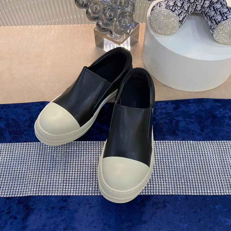 Slip-On Leather Sneakers - Black Unisex Streetwear Limited Edition