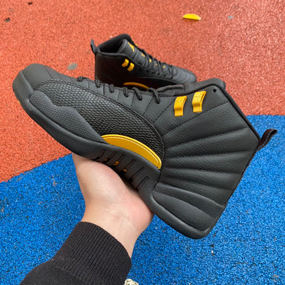 Jordan 12 Retro Ta - I Sneakers - Black Unisex Streetwear Limited Edition - Introducing the Air Jordan 12 Retro in a sleek black and yellow colorway, a dynamic