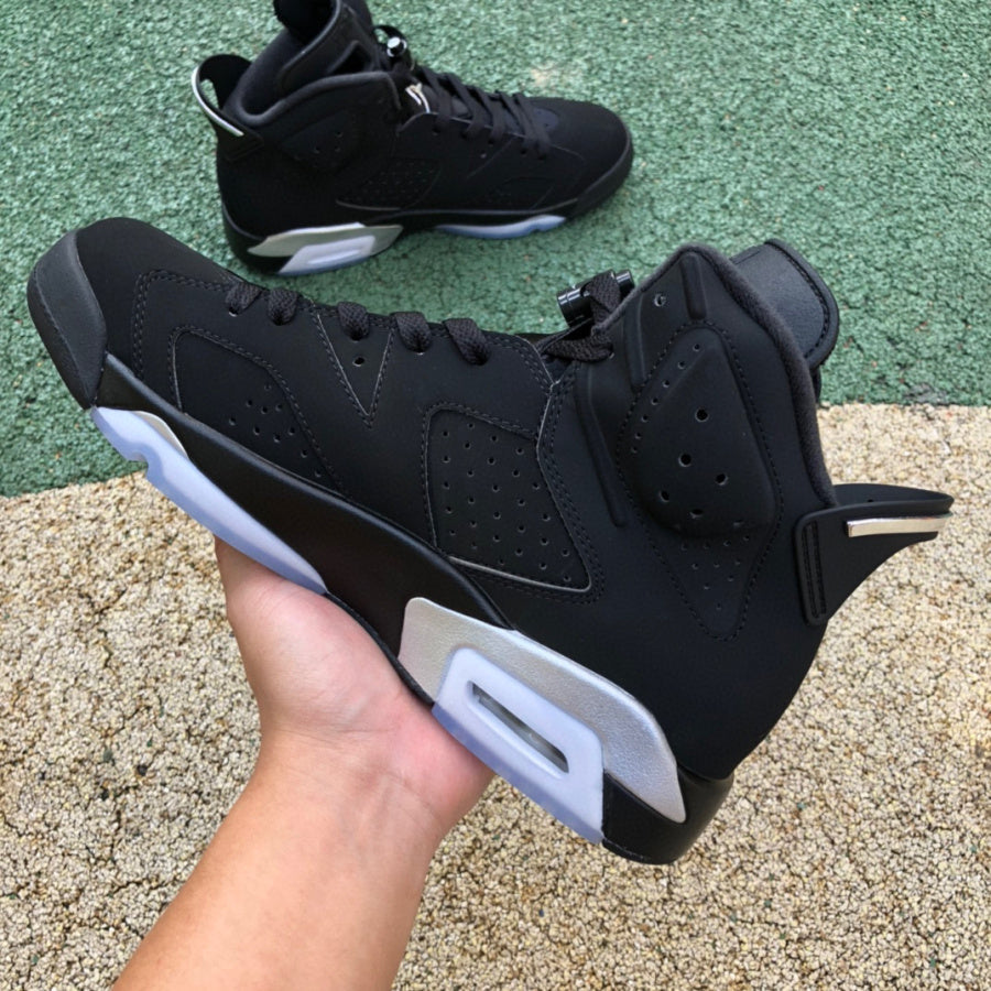 Jordan 6 black Chrome Sneakers Unisex Streetwear Limited Edition