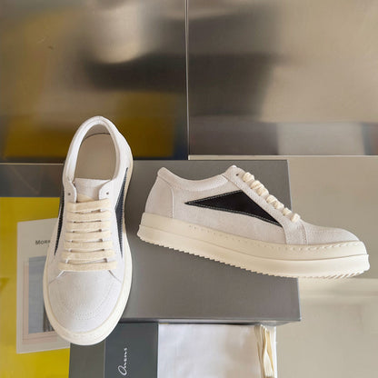 Rick Owens Suede Low-top Sneakers - White Unisex Streetwear Limited Edition - **Rick Owens White Suede Low-Top Sneakers: Timeless Elegance and Superior Craftsmanship** Introducing the Rick Owens