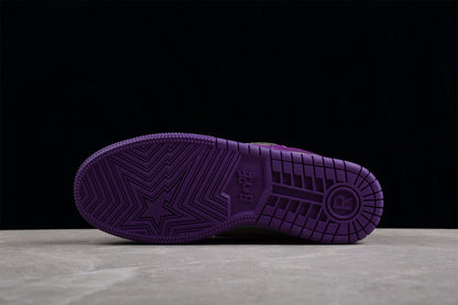 BAPE Sta Low-top Sneakers In Grey And - Purple Unisex Streetwear Limited Edition - **BAPE STA Low-Top Sneakers in Grey and Purple** Elevate your sneaker collection with the BAPE