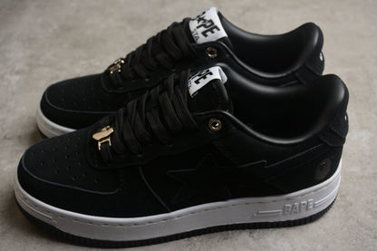 BAPE Sta Low-top Suede Sneakers - Black Unisex Streetwear Limited Edition - **BAPE STA Low-Top Black Suede Sneakers** Elevate your sneaker collection with the BAPE STA Low-Top