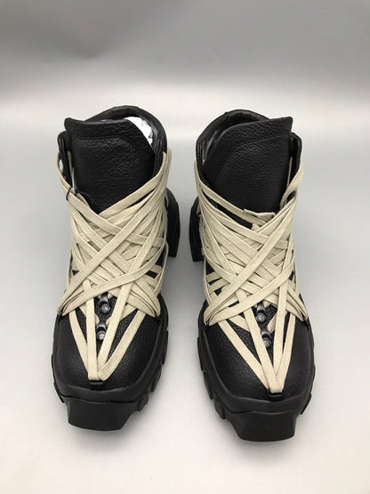 Rick Owens High-top Sneakers With Beige Straps - Black Unisex Streetwear Limited Edition - **Rick Owens Black High-Top Sneakers with Beige Straps: Avant-Garde Design and Superior Craftsmanship** Intro