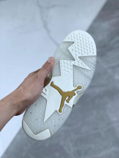 Jordan 6 Low 'metallic Gold' - White Unisex Streetwear Limited Edition - The Air Jordan 6 Low 'Metallic Gold' brings an opulent touch to the iconic Jordan