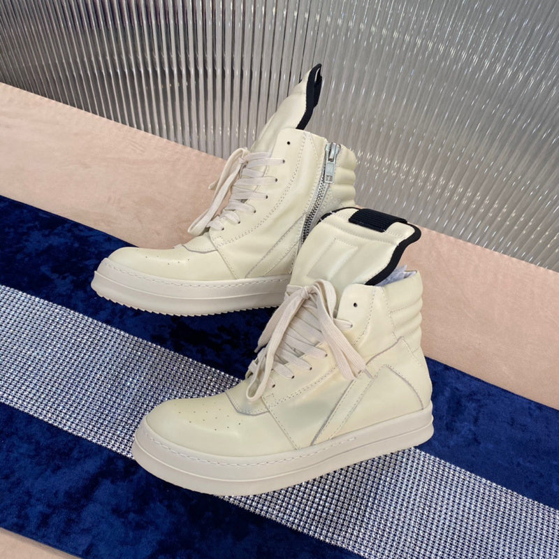 Rick Owens Geobasket Sneakers - - Cream Unisex Streetwear Limited Edition - ### Rick Owens Geobasket Sneakers - Cream Introducing the Rick Owens Geobasket Sneakers in a