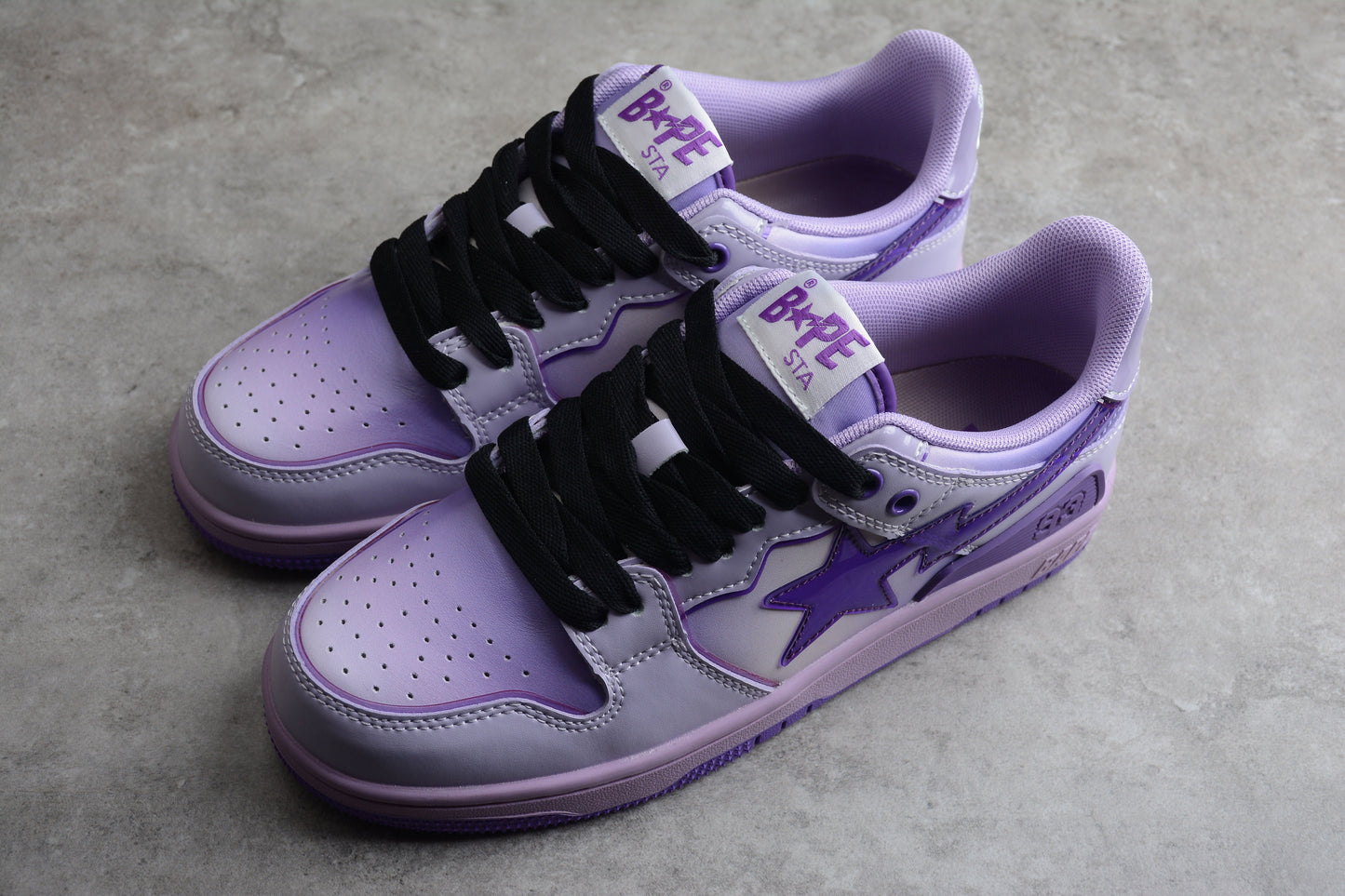 BAPE Sta Low-top Gradient Sneakers - Purple Unisex Streetwear Limited Edition - **BAPE STA Low-Top Purple Gradient Sneakers** Introducing the BAPE STA Low-Top Purple Gradient Sneakers, a