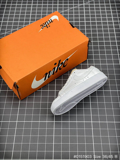 Nike Blazer Low1977 - White Unisex Streetwear Limited Edition - The Nike Blazer Low '1977 Synthetic Leather White offers a clean and modern take on