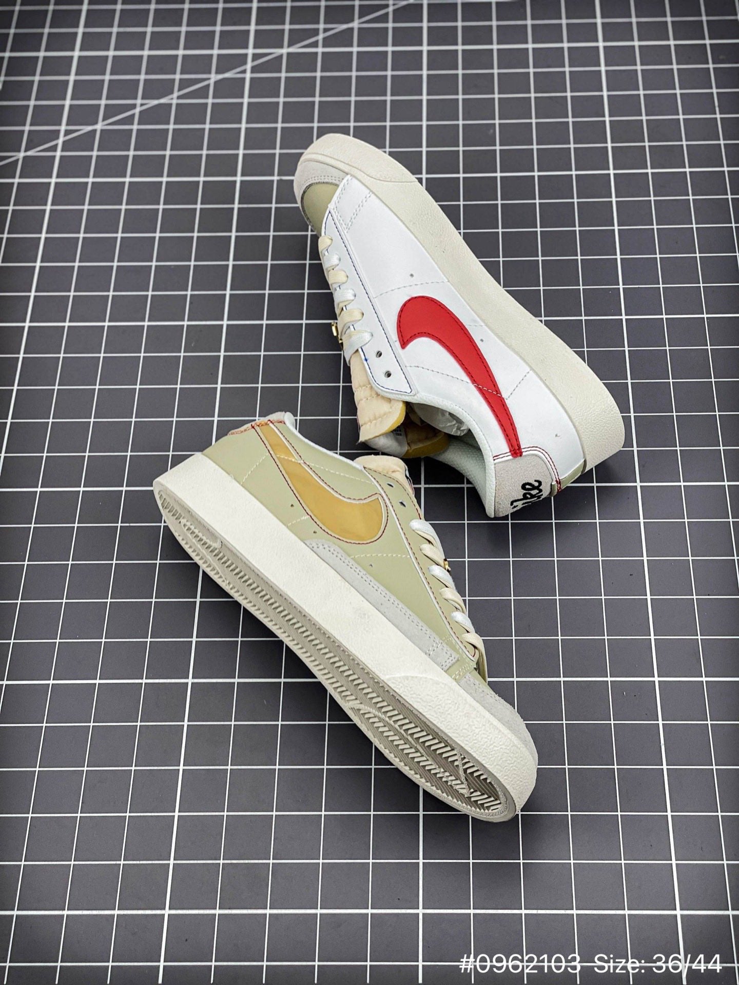 Nike Blazer '1977 Mid Vntg Sneakers - White Unisex Streetwear Limited Edition - The Nike Blazer Mid '77 Vintage in white and gold redefines a classic silhouette with