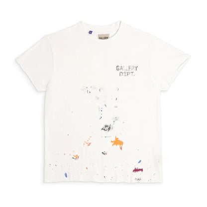 GALLERY Dept Boardwalk Tee T-Shirt - White Unisex Streetwear Limited Edition - **Gallery Dept. Painted Logo Tee: Detailed Product Description** Introducing the Gallery Dept. Painted Logo Tee,