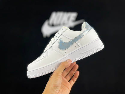 NIKE Air Force 1 Low 'white - Blue Iridescent Mist' Unisex Streetwear Limited Edition - **Nike Air Force 1 Low 'White/Blue Iridescent Mist'** The Nike Air Force 1 Low 'White/Blue