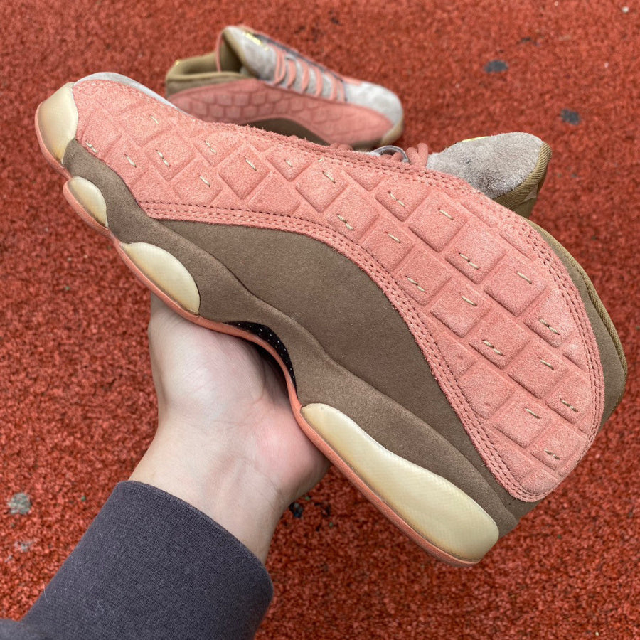 Jordan 13 - Pink Unisex Streetwear Limited Edition - The Air Jordan 13 Low featured here is a striking blend of textures and tones,